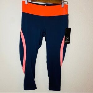 90 Degree by Reflex Leggings Blue and Orange SZ:S